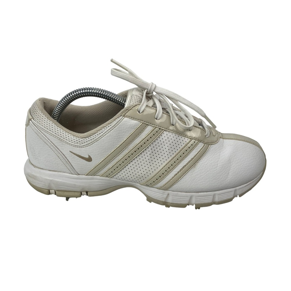 Nike Delight Golf Shoes Womens 9.5 White Beige 317622-121 Leather